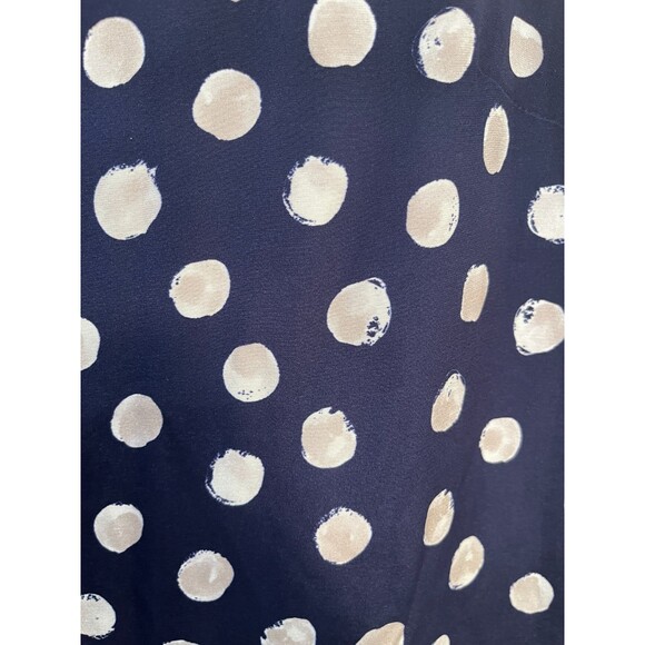 ST JOHN NAVY BLUE POLKA DOT Neck Tie Silk Blend Sleeveless BLOUSE TOP Size 14 - Picture 6 of 10